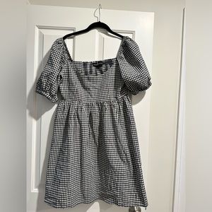 Tuckernuck “Pomander Place” Gingham puff sleeve mini dress